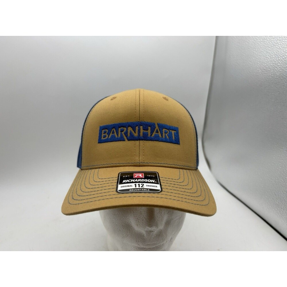 Richardson 112 Trucker Hat Barnhart Snapback Tan Blue Mesh Cap New